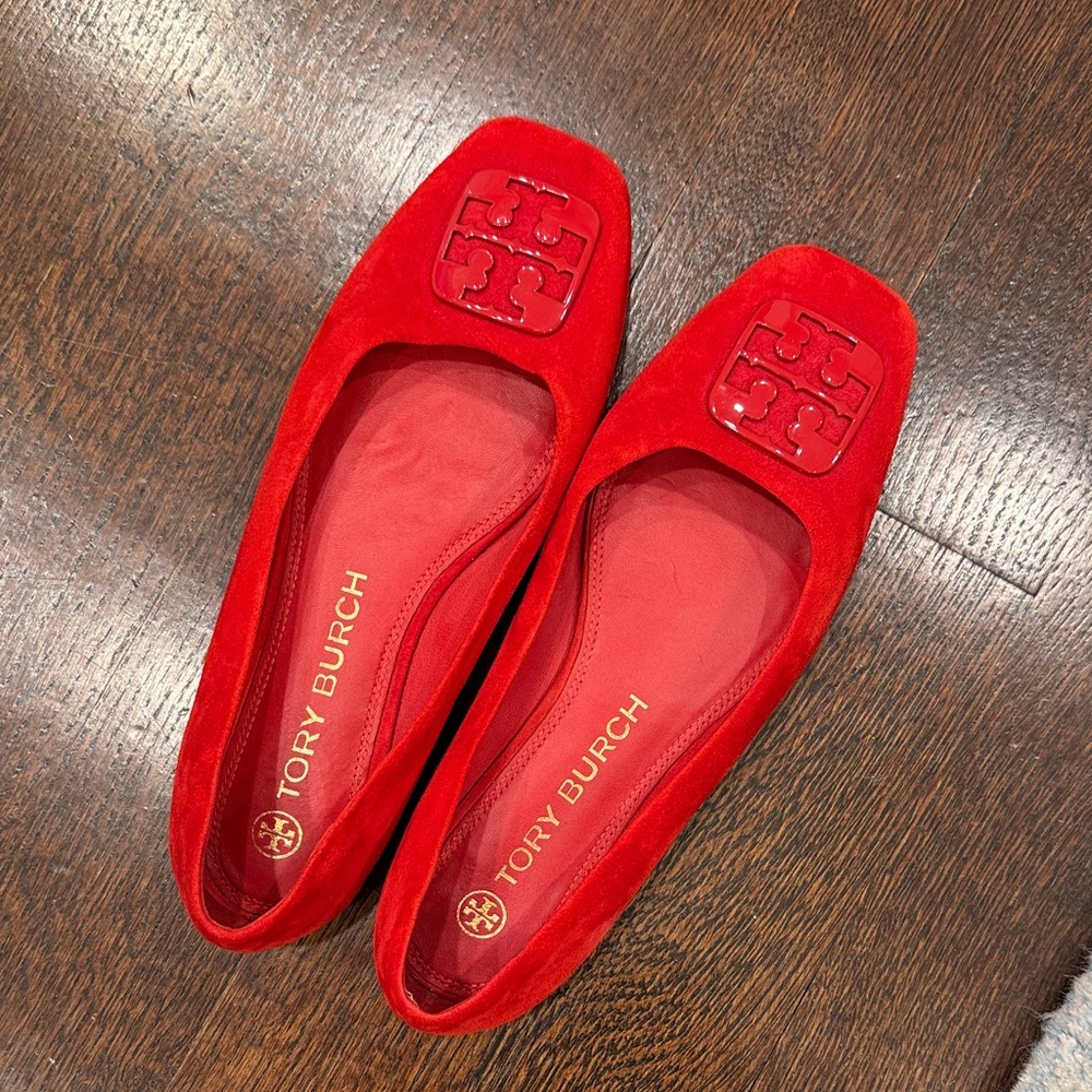 Tory Burch Scarlet Suede Loafers
